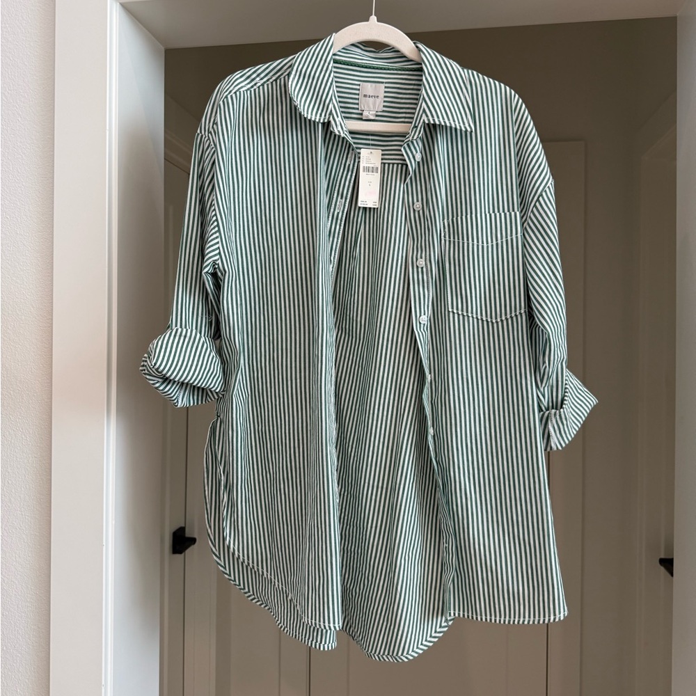 The Bennet Buttondown Shirt by Maeve - Size S - Moss - Picture 9 of 12